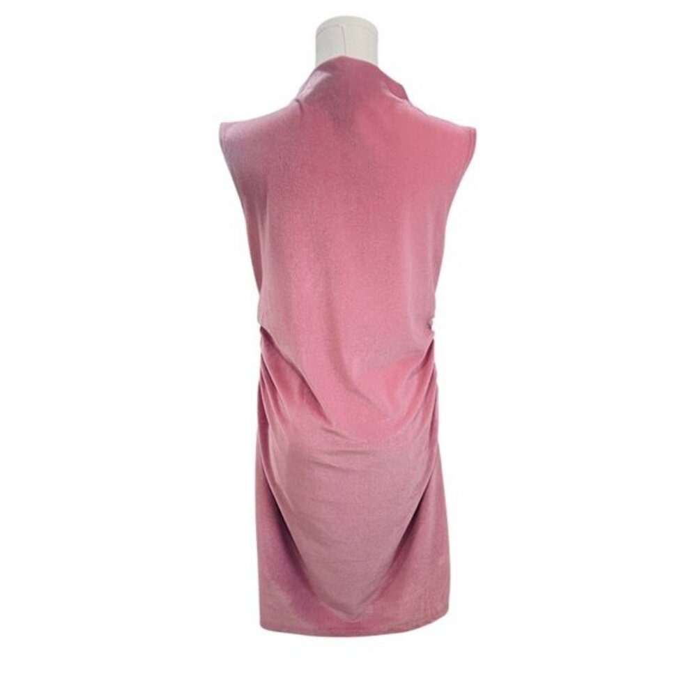 A New Day Pink Velvet Sleeveless Dress Medium NWOT Mock Neck Cocktail Party - Picture 8 of 9